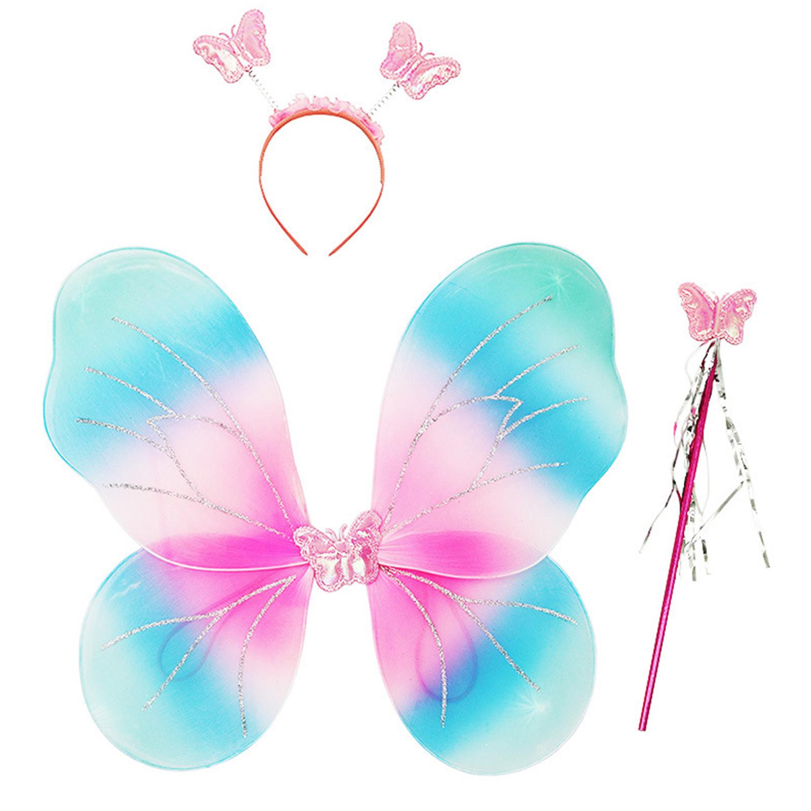 Colorful Fairy-Wings with Magic Wand Headband Butterfly Wings Angel Costume Dress Up Halloween Costume Wings for Girls A
Colorful Fairy-Wings with Magic Wand Headband Butterfly Wings Angel Costume Dress Up Halloween Costume Wings for Girls A