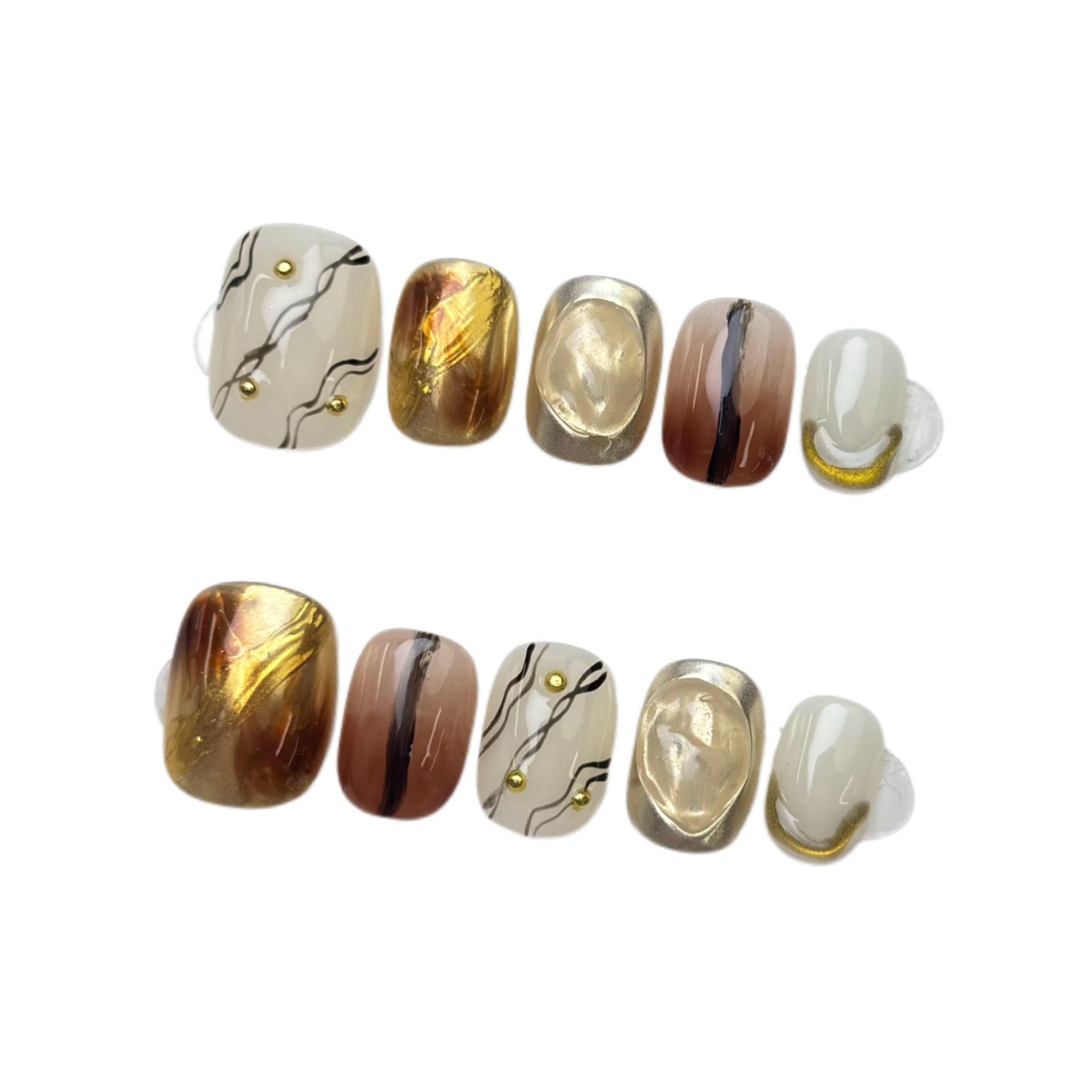 Wheat Waves Amber Block Manicure: Soft, Whitening, Temperamental, Magic Mirror Design, Handmade Wearable Nail Art M
Wheat Waves Amber Block Manicure: Soft, Whitening, Temperamental, Magic Mirror Design, Handmade Wearable Nail Art M