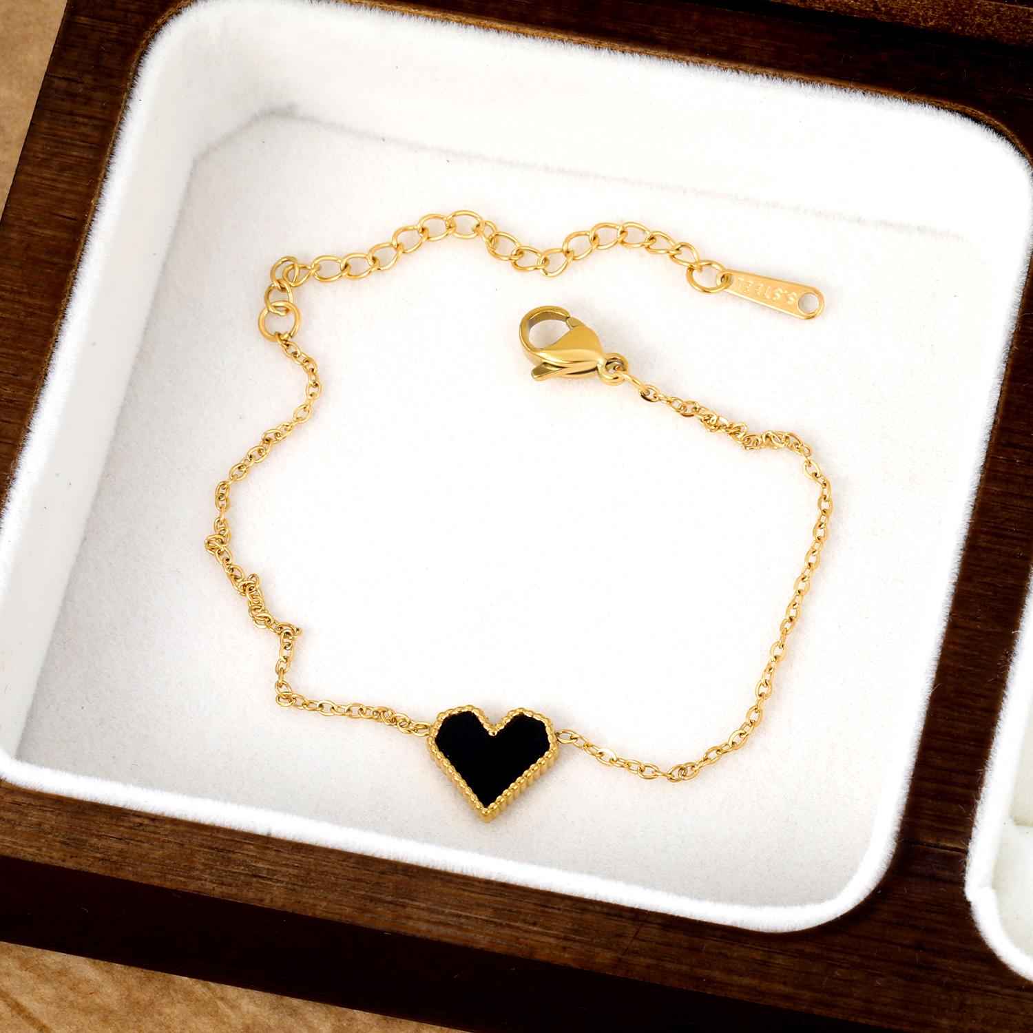 Woman Romantic Cute Black Heart Charm Rolo Chain Bracelets Korean Fashion Delicate Tiny Love Shape Charm Minimalist Accessories
Woman Romantic Cute Black Heart Charm Rolo Chain Bracelets Korean Fashion Delicate Tiny Love Shape Charm Minimalist Accessories