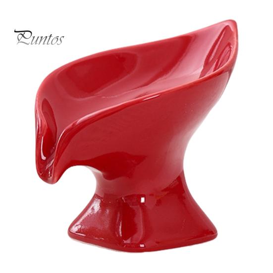 Керамическая мыльница, самоосушающаяся мыльница для раковины, ванной, душа, симпатичный поднос для украшений в виде листьев ивы, маленькая невыцветающая мыльница красный