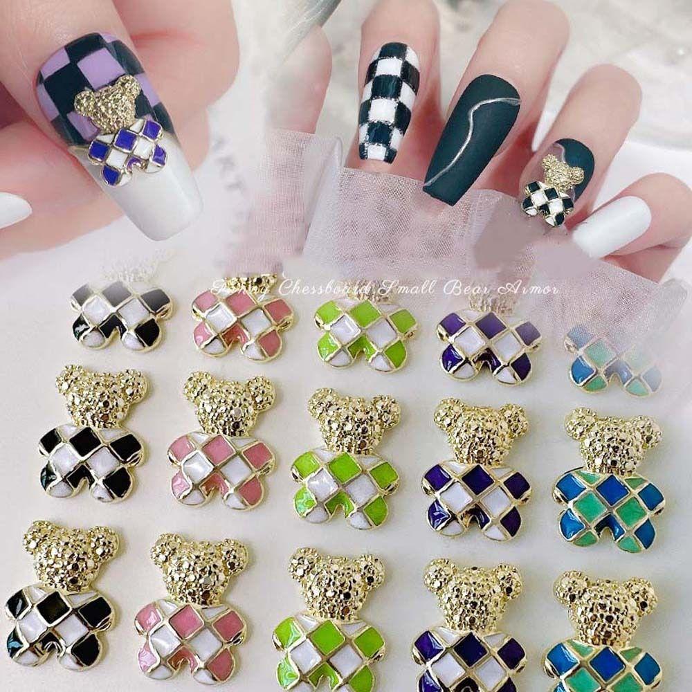 Color Checkerboard Nail Ornament Nail Rhinestones 3D Nail Drills Bear Nail Decorations Nail Jewelry 5Pcs-H1006
Color Checkerboard Nail Ornament Nail Rhinestones 3D Nail Drills Bear Nail Decorations Nail Jewelry 5Pcs-H1006