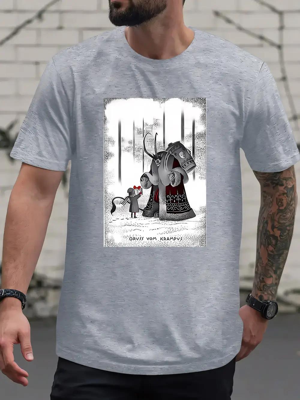 Casual Crew Neck T-shirt with Whimsical Gnome & Robot Print - Lightweight Regular Fit Short Sleeve Tee for Spring/Summer XL
Casual Crew Neck T-shirt with Whimsical Gnome & Robot Print - Lightweight Regular Fit Short Sleeve Tee for Spring/Summer XL