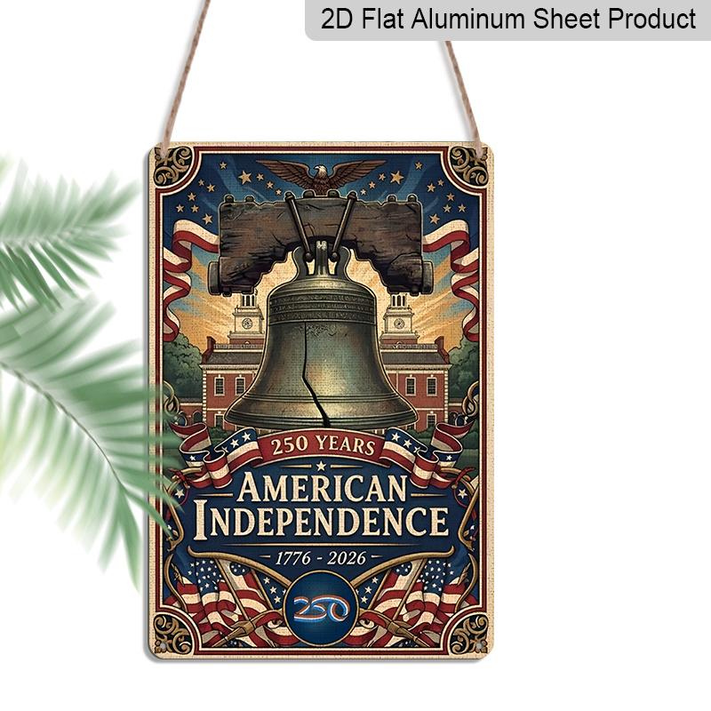 2D Flat Decorative 8×12 Inch Aluminum Plaque Metal Sign | 250 Years American Independence (1776-2026): Liberty Bell, Bald Eagle & US Flag; Honor 20*30cm
2D Flat Decorative 8×12 Inch Aluminum Plaque Metal Sign | 250 Years American Independence (1776-2026): Liberty Bell, Bald Eagle & US Flag; Honor 20*30cm