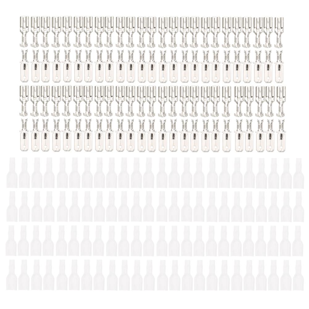 200pcs Tin Plated Brass 6.3mm Spade Wire Terminals Crimp Connectors Insulating Sleeve Kit
200pcs Tin Plated Brass 6.3mm Spade Wire Terminals Crimp Connectors Insulating Sleeve Kit