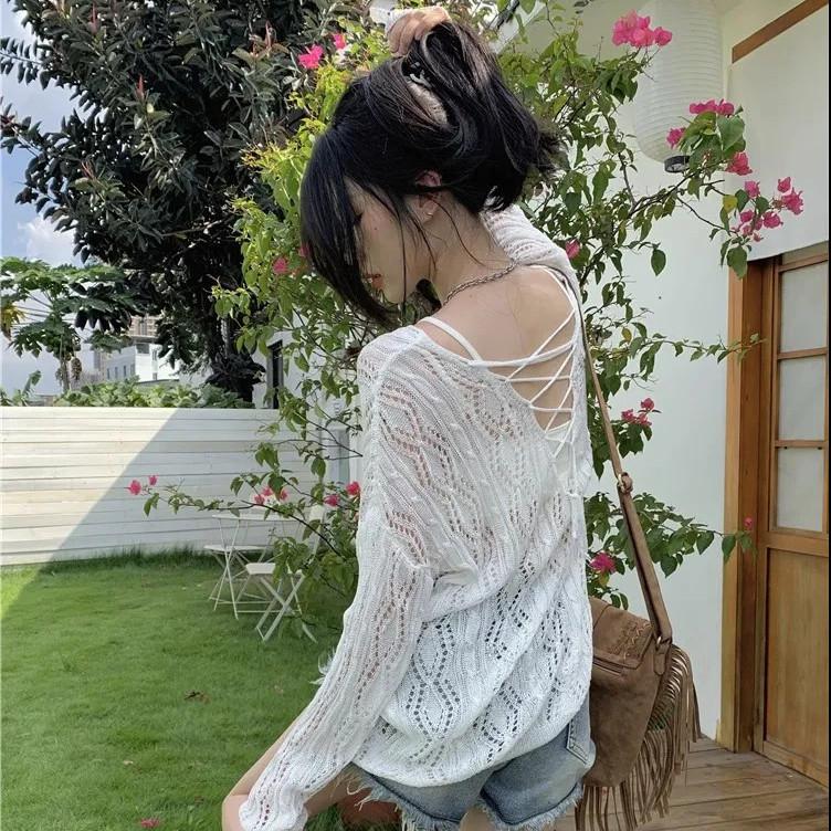 Полая блузка от солнца Ins Весенняя свободная ленивая ветровка Блузка-халтер Женская трикотажная блузка с V-образным вырезом XXXL
Полая блузка от солнца Ins Весенняя свободная ленивая ветровка Блузка-халтер Женская трикотажная блузка с V-образным вырезом XXXL