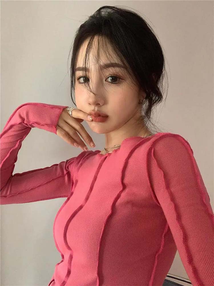 Футболки с длинным рукавом женские весенние однотонные с круглым вырезом элегантные яркие линии украшения тонкие повседневные мягкие высококачественные женские футболки XL розовый
Футболки с длинным рукавом женские весенние однотонные с круглым вырезом элегантные яркие линии украшения тонкие повседневные мягкие высококачественные женские футболки XL розовый