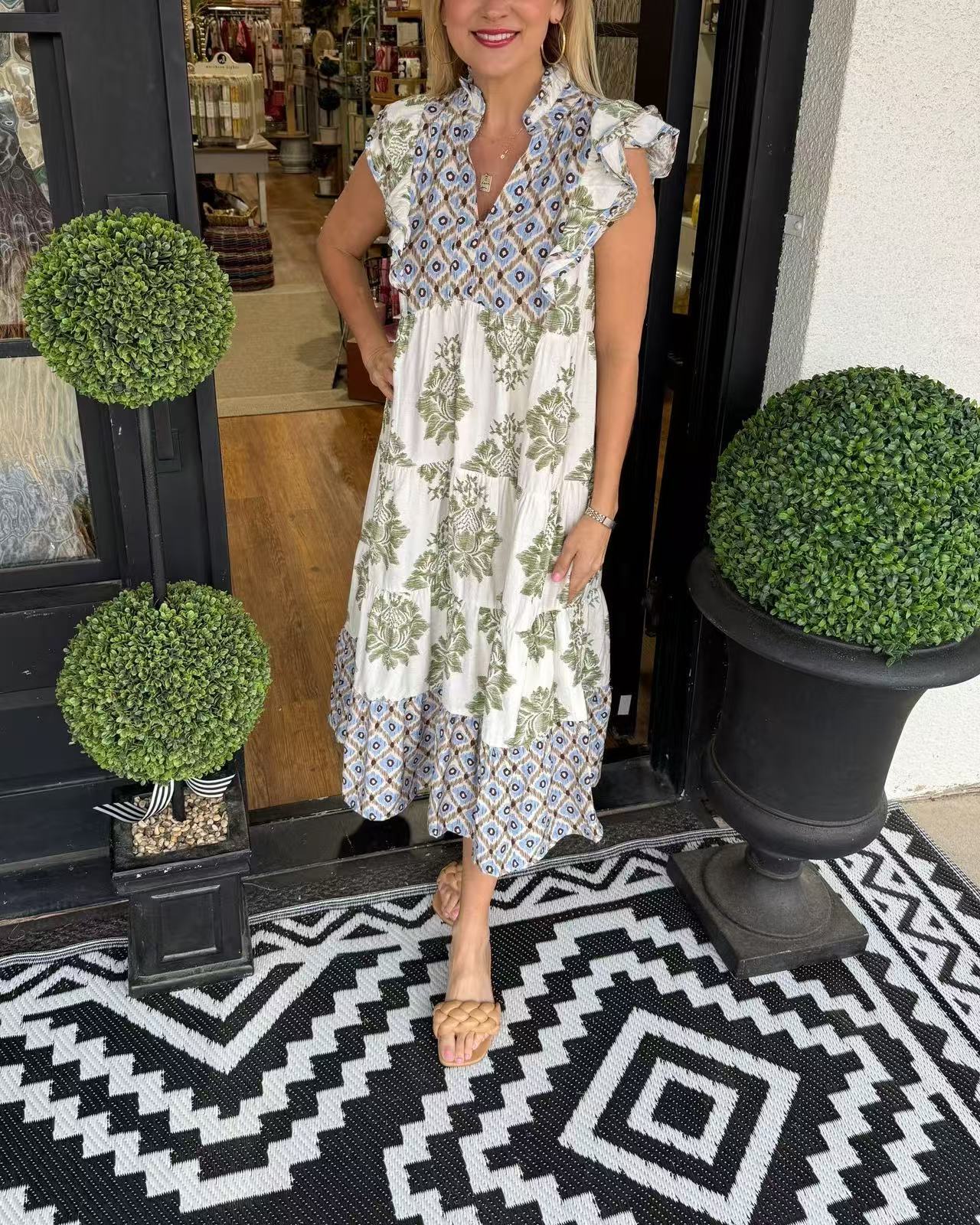 Spring and summer new fashion printing large size irregular hem dress XXXL
Spring and summer new fashion printing large size irregular hem dress XXXL
