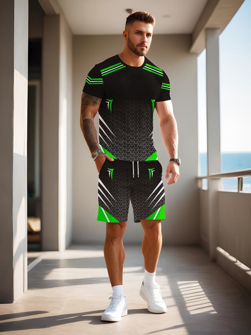 Men s stylish crew neck short sleeves and shorts black suit S
Men s stylish crew neck short sleeves and shorts black suit S