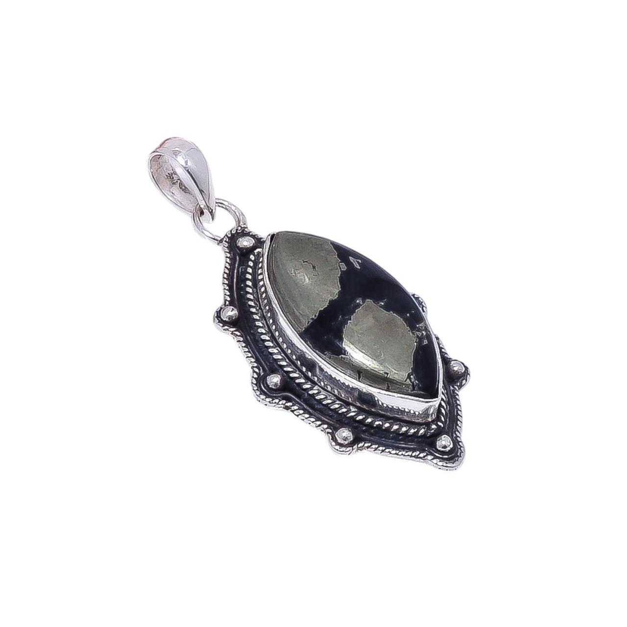 Pyrite In Magnetite 925 Sterling Silver Pendant V9039, Black & Gold Pendant, Marquish Pendant, Valentin s Day Gift, Gift For Her, Birthday Gift, Handm
Pyrite In Magnetite 925 Sterling Silver Pendant V9039, Black & Gold Pendant, Marquish Pendant, Valentin s Day Gift, Gift For Her, Birthday Gift, Handm
