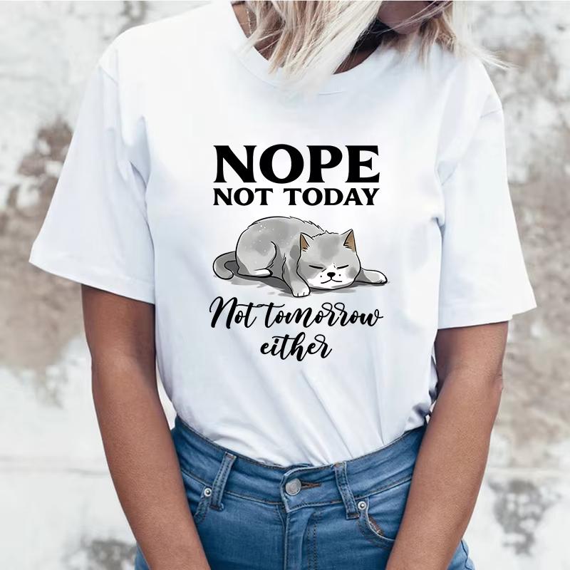 Fashion Funny Nope Not Today Cat Printed TShirts Women Summer Casual Short Sleeve TShirts Round Neck Tops S
Fashion Funny Nope Not Today Cat Printed TShirts Women Summer Casual Short Sleeve TShirts Round Neck Tops S