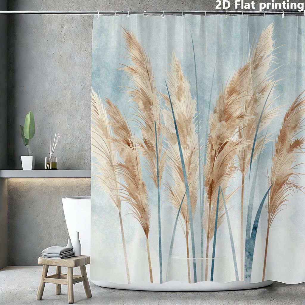 Pampas Grass Shower Curtain 1Pc Polyester 2D Flat Print 70.8X70.8 Beige Plumes On Light Blue Watercolor Background W60H190(CM)-1 Pcs
Pampas Grass Shower Curtain 1Pc Polyester 2D Flat Print 70.8X70.8 Beige Plumes On Light Blue Watercolor Background W60H190(CM)-1 Pcs