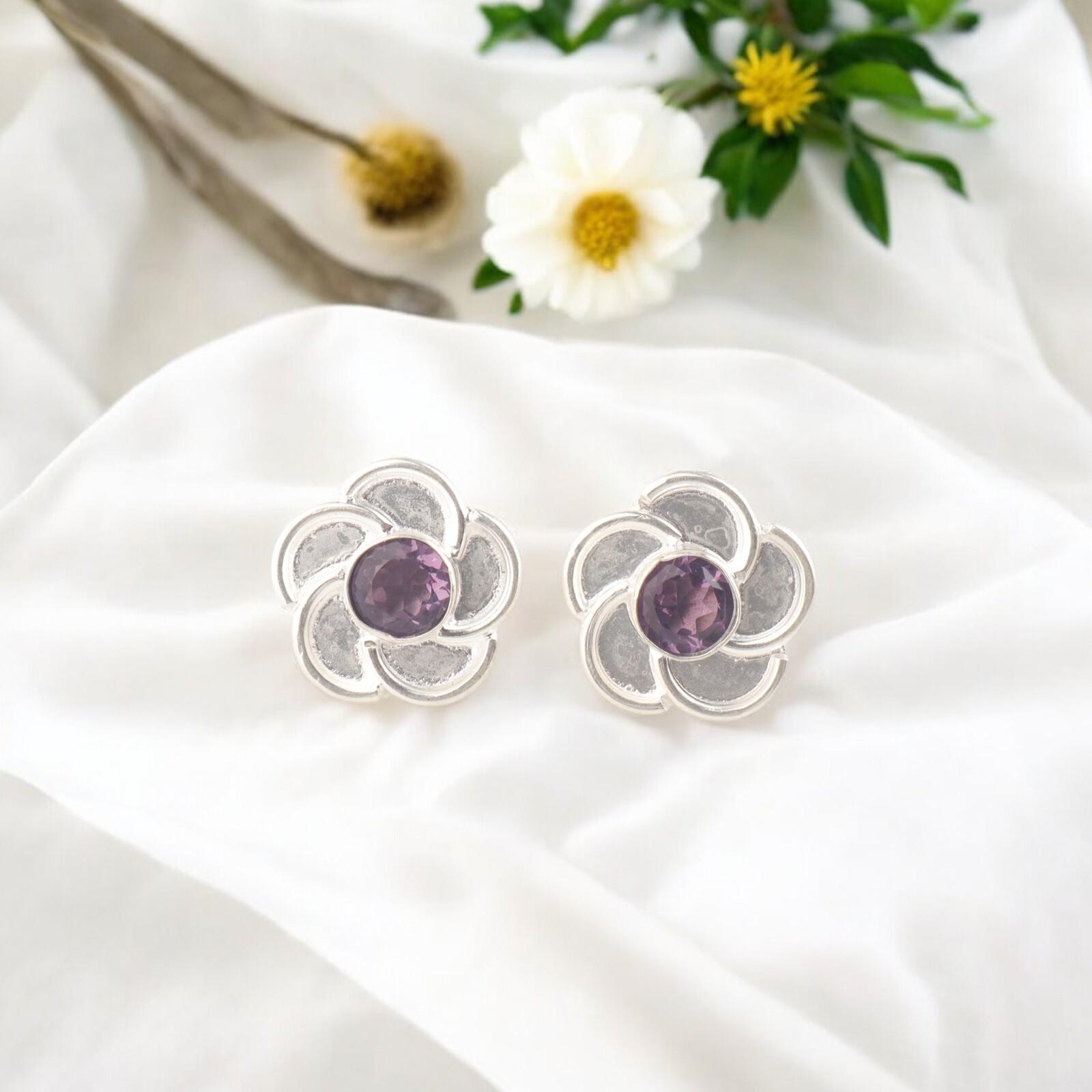 Natural Amethyst Gemstone 925 Stamped Silver Handmade Stylish Stud Earrings 0.5 EE-157-7
Natural Amethyst Gemstone 925 Stamped Silver Handmade Stylish Stud Earrings 0.5 EE-157-7