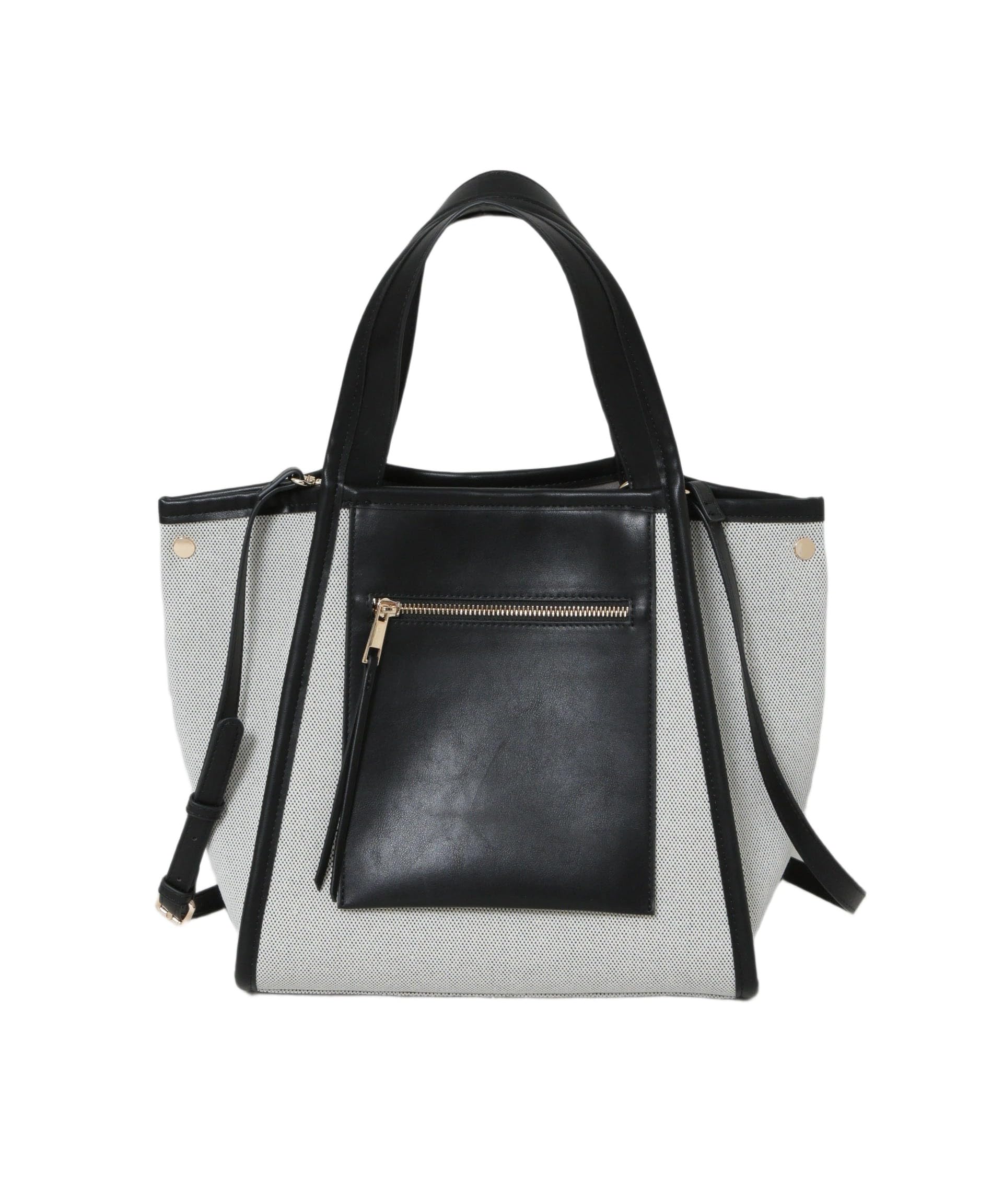 Nano Universe Canvas and Faux Leather Pocket Bag for Women, F 010, Black, 669-5232304
Nano Universe Canvas and Faux Leather Pocket Bag for Women, F 010, Black, 669-5232304