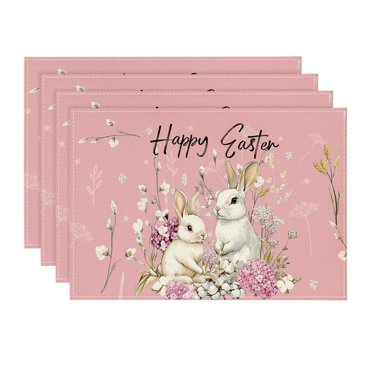 Bunny Rabbits Hydrangea Happy Easter Placemats Set of 4, 12x18 Inch Seasonal Spring Table Mats for Party Kitchen Dining Decoration 12 x 18 , Rectangular 4 Pcs
Bunny Rabbits Hydrangea Happy Easter Placemats Set of 4, 12x18 Inch Seasonal Spring Table Mats for Party Kitchen Dining Decoration 12 x 18 , Rectangular 4 Pcs