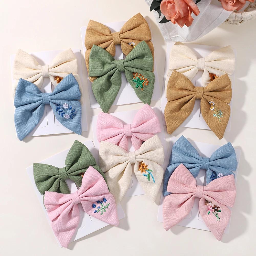 2pcs/set Embroidery Bows Hair Clips Solid Hairpins for Girls Handmade Ribbon Barrettes Kids Butterfly Hair Pin Korean Headwear
2pcs/set Embroidery Bows Hair Clips Solid Hairpins for Girls Handmade Ribbon Barrettes Kids Butterfly Hair Pin Korean Headwear