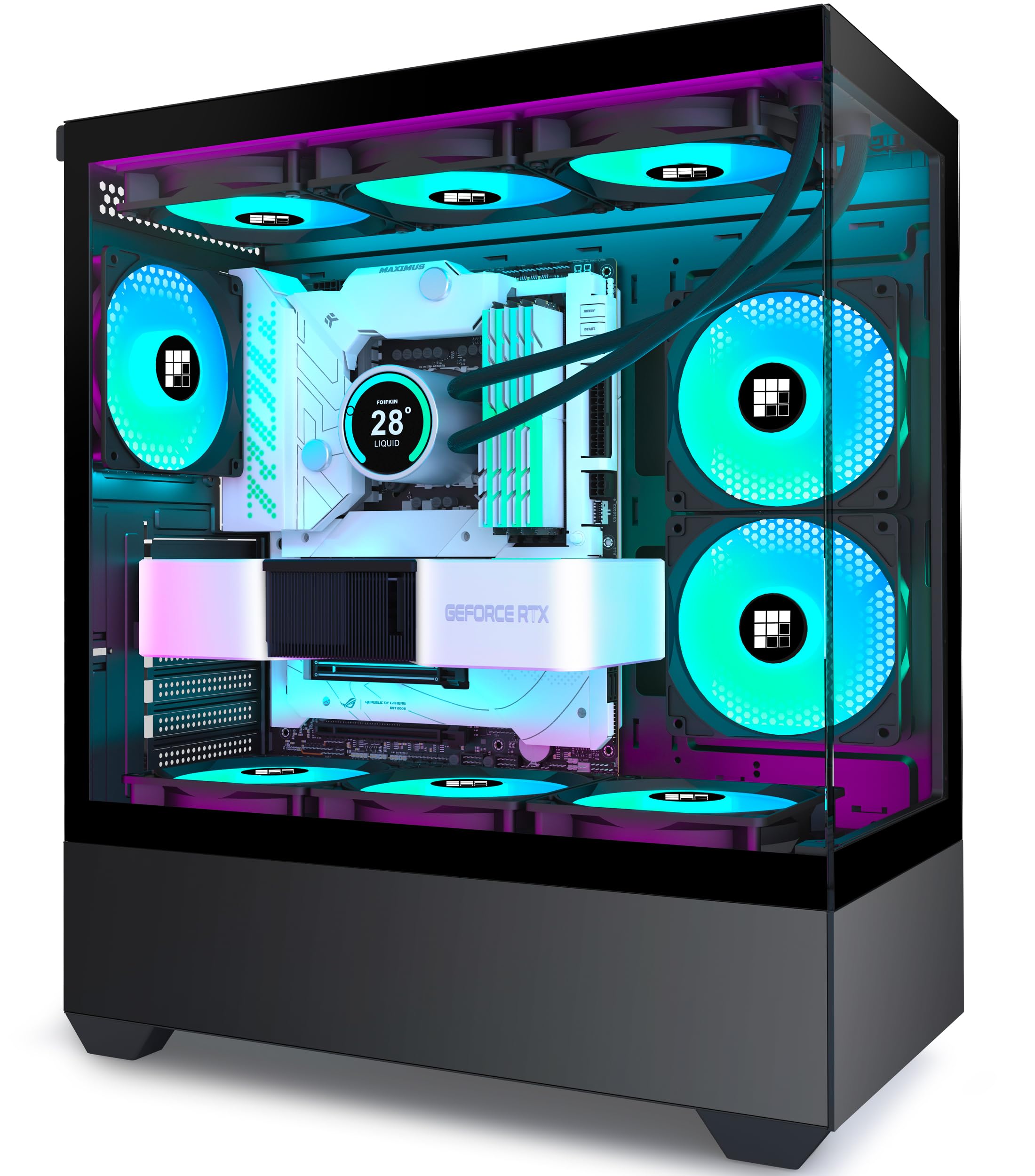 FOIFKIN PC Case - Preinstalled 5 PWM ARGB Fans, ATX Mid-Tower Gaming Case, F1 (Black, F1)
FOIFKIN PC Case - Preinstalled 5 PWM ARGB Fans, ATX Mid-Tower Gaming Case, F1 (Black, F1)