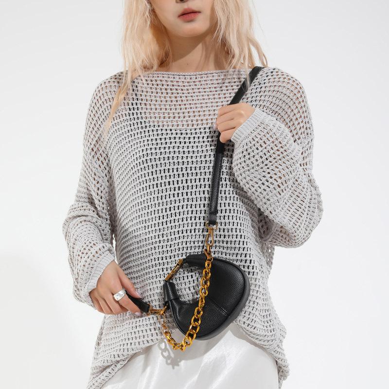 Textured crescent bag summer new handbag lychee pattern shoulder bag fashion mini messenger bag women чорний
Textured crescent bag summer new handbag lychee pattern shoulder bag fashion mini messenger bag women чорний