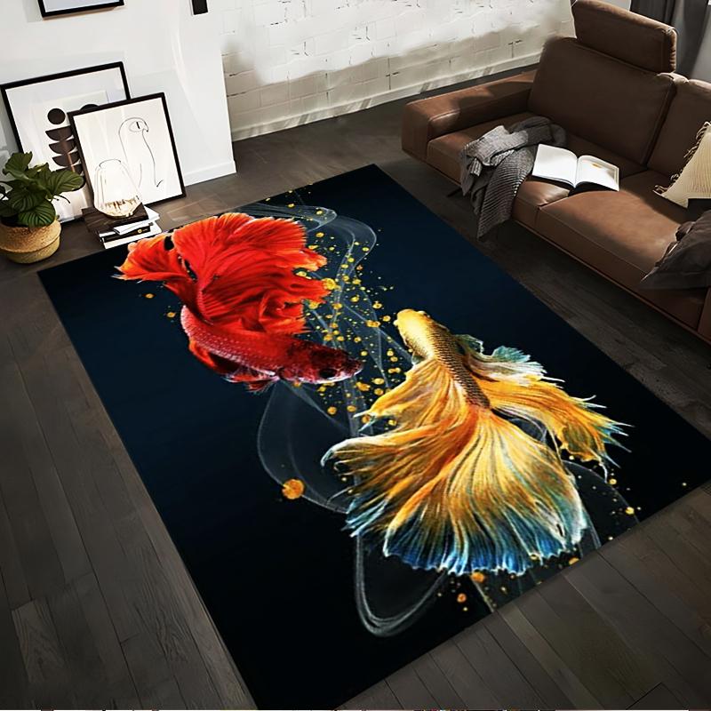 Colorful Betta Fish Design Carpet with Black Background, Living Room Decor Suitable for use as an anti-slip for living room bedroom sofas 40x60cm( 15x23in )
Colorful Betta Fish Design Carpet with Black Background, Living Room Decor Suitable for use as an anti-slip for living room bedroom sofas 40x60cm( 15x23in )
