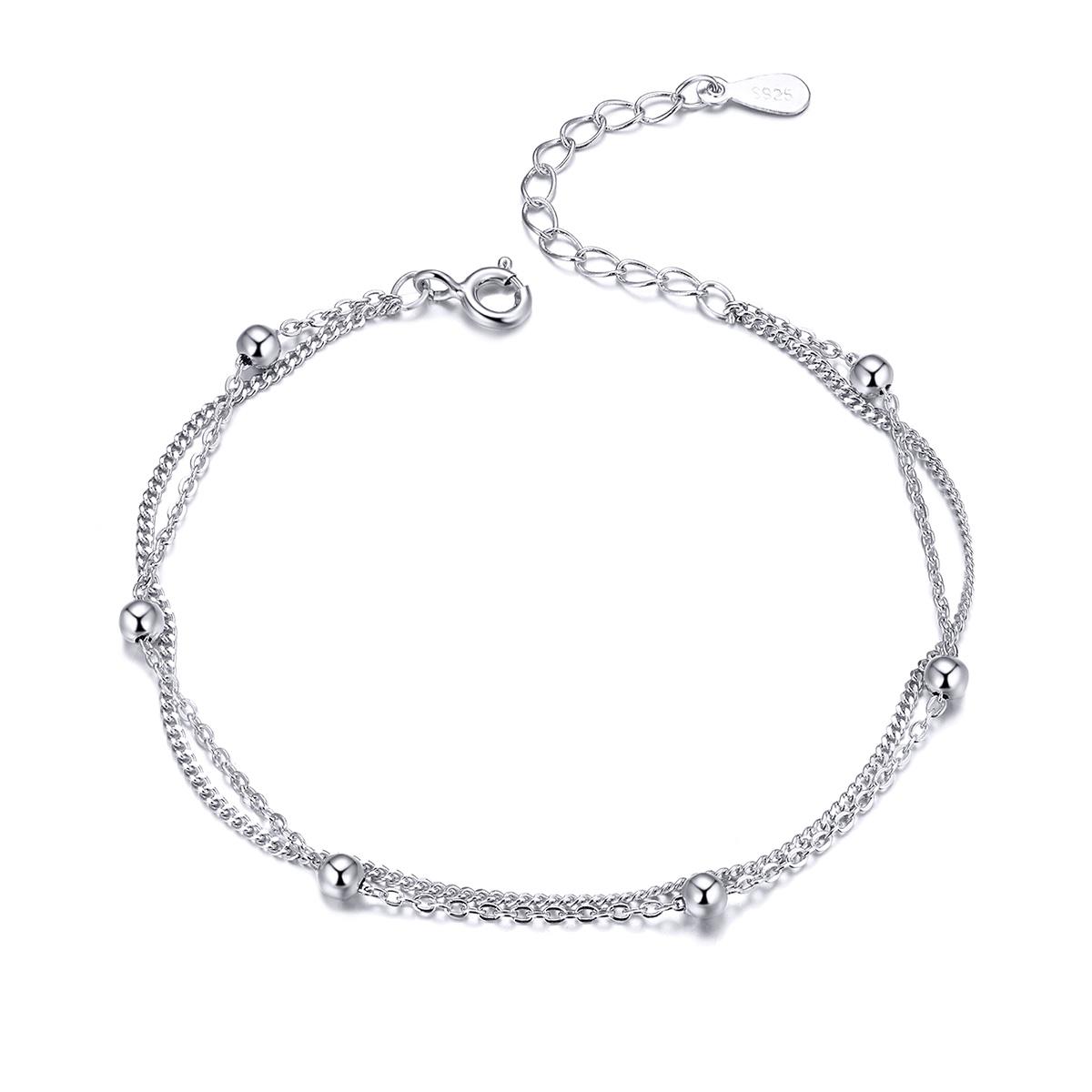 BAMOER 925 Silver Chain Bracelet Double Layers Round Beads Link Chain Bracelets Women 7.48 Adjustable 14K Gold Plated Jewelry серебряный
BAMOER 925 Silver Chain Bracelet Double Layers Round Beads Link Chain Bracelets Women 7.48 Adjustable 14K Gold Plated Jewelry серебряный