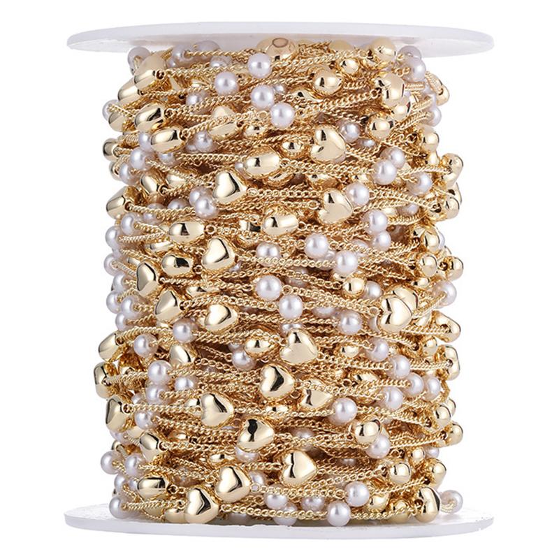 1meter Beaded Chain KC Gold Imitation Pearl CCB Heart Star Beads Copper Chain for Bracelets Necklace Jewelry Making DIY
1meter Beaded Chain KC Gold Imitation Pearl CCB Heart Star Beads Copper Chain for Bracelets Necklace Jewelry Making DIY