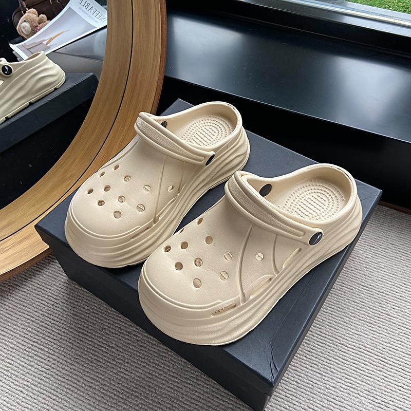 Double star heightening new summer outer wear home solid color slippers Mori hole shoes 34-35 хаки
Double star heightening new summer outer wear home solid color slippers Mori hole shoes 34-35 хаки