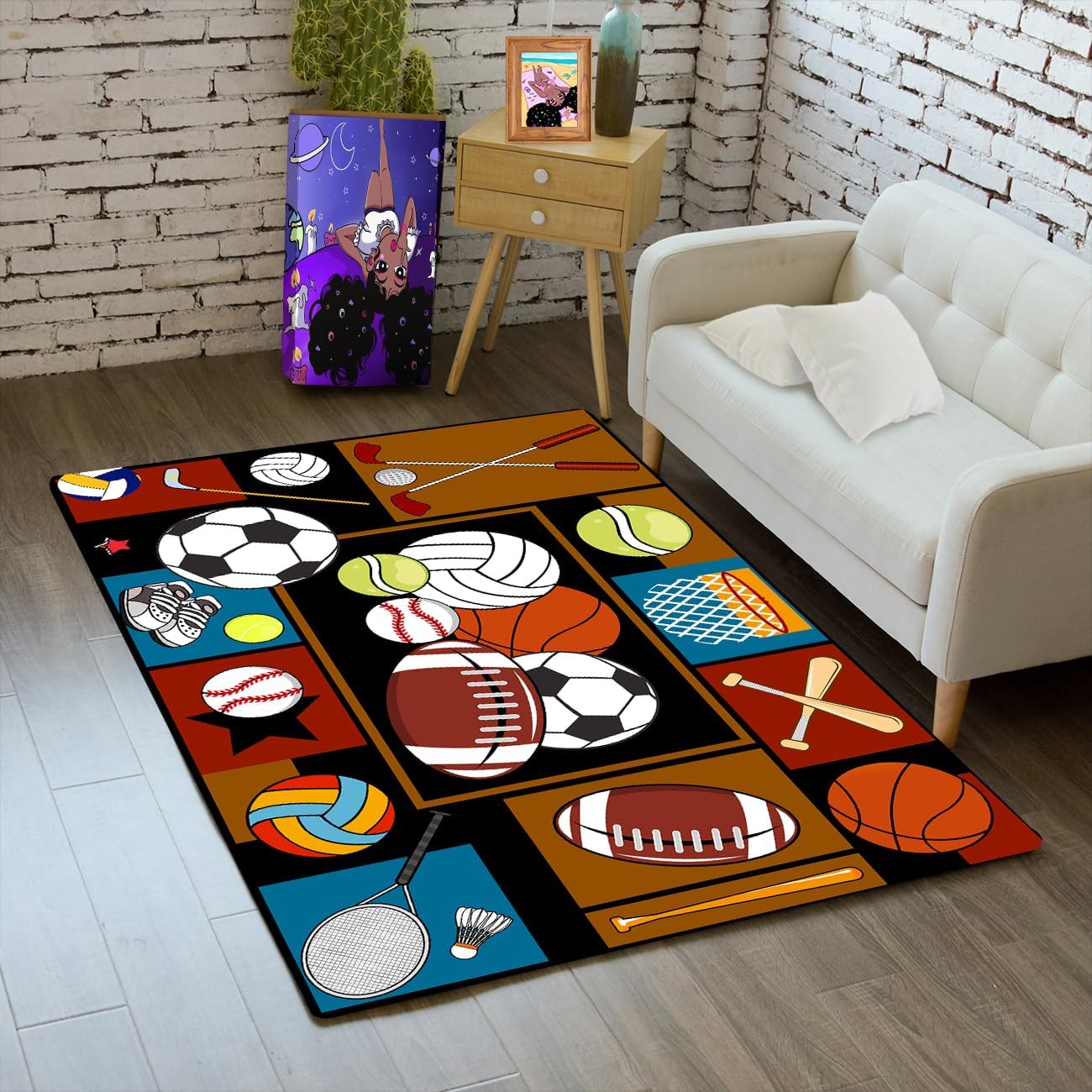 Basketball Rug for Boys Bedroom Kids Football Carpet Water Fire Sports Rugs for Boys Bedroom Baseball, Soccer Rug for Playroom 60x90CM
Basketball Rug for Boys Bedroom Kids Football Carpet Water Fire Sports Rugs for Boys Bedroom Baseball, Soccer Rug for Playroom 60x90CM