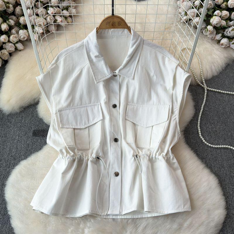 South Korea Chic Summer New Arrival Retro Design Niche Style Drawstring Lace Waist Trimming Short Parka Vest Coat Women White One size
South Korea Chic Summer New Arrival Retro Design Niche Style Drawstring Lace Waist Trimming Short Parka Vest Coat Women White One size