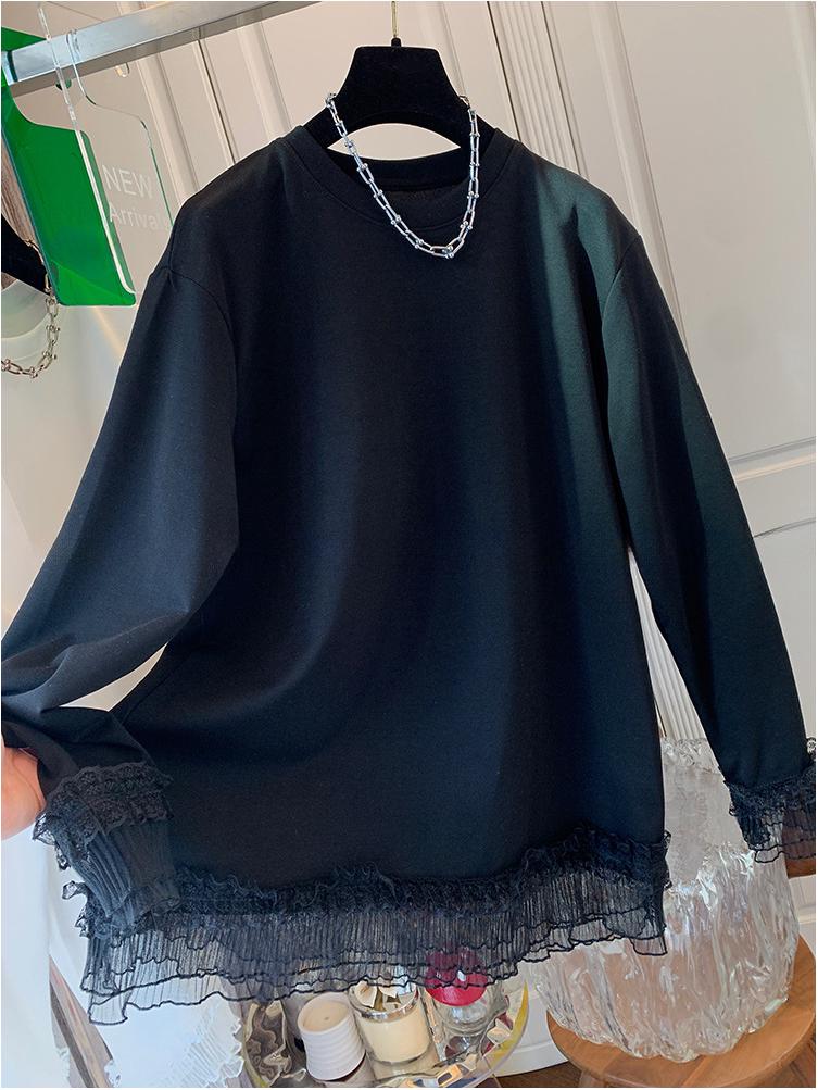 Корейська клаптикова мереживна футболка з довгим рукавом: Жіночий коригуючий топ великого розміру для весни та осені 4XL
Корейська клаптикова мереживна футболка з довгим рукавом: Жіночий коригуючий топ великого розміру для весни та осені 4XL