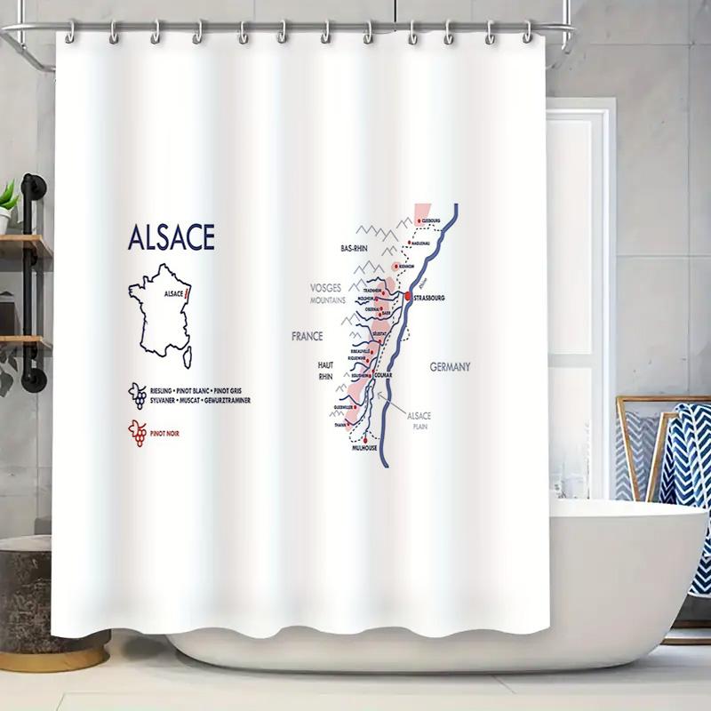 Alsace France Map Shower Curtain Vintage Alsace Region Travel Decor Black White Kitchen Bathroom Hanging Pictures W60H190(CM)-1 Pcs
Alsace France Map Shower Curtain Vintage Alsace Region Travel Decor Black White Kitchen Bathroom Hanging Pictures W60H190(CM)-1 Pcs