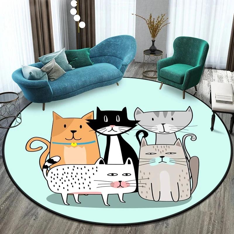 Cute Cat Round Carpet Cartoon Animal Cats Area Rug for Office Living Room Bedroom Decoration Non-slip Children s Crawl Floor Mat 60x60cm
Cute Cat Round Carpet Cartoon Animal Cats Area Rug for Office Living Room Bedroom Decoration Non-slip Children s Crawl Floor Mat 60x60cm