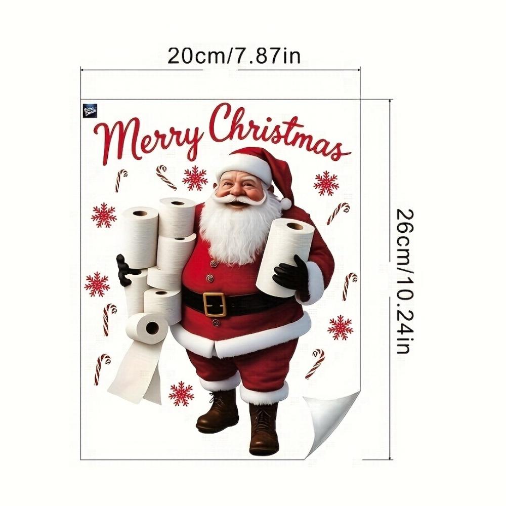 1PC Funny Santa Claus Delivers Toilet Paper Roll Stickers Waterproof DIY Cabinet Doors Walls Toilets Self-adhesive Vinyl Decal (as the picture,20x26cm)
1PC Funny Santa Claus Delivers Toilet Paper Roll Stickers Waterproof DIY Cabinet Doors Walls Toilets Self-adhesive Vinyl Decal (as the picture,20x26cm)