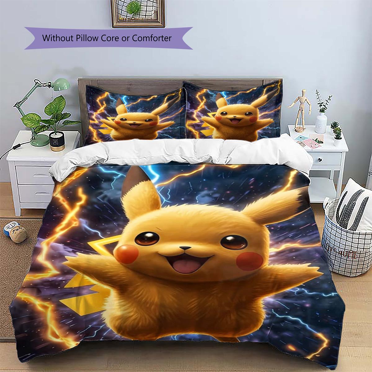 Pikachu Patterned Pillowcase & Duvet Cover Set Anime Motif Decor Bedding for Bedroom Wonderful Present for Lovers.-TING 135x200cm
Pikachu Patterned Pillowcase & Duvet Cover Set Anime Motif Decor Bedding for Bedroom Wonderful Present for Lovers.-TING 135x200cm