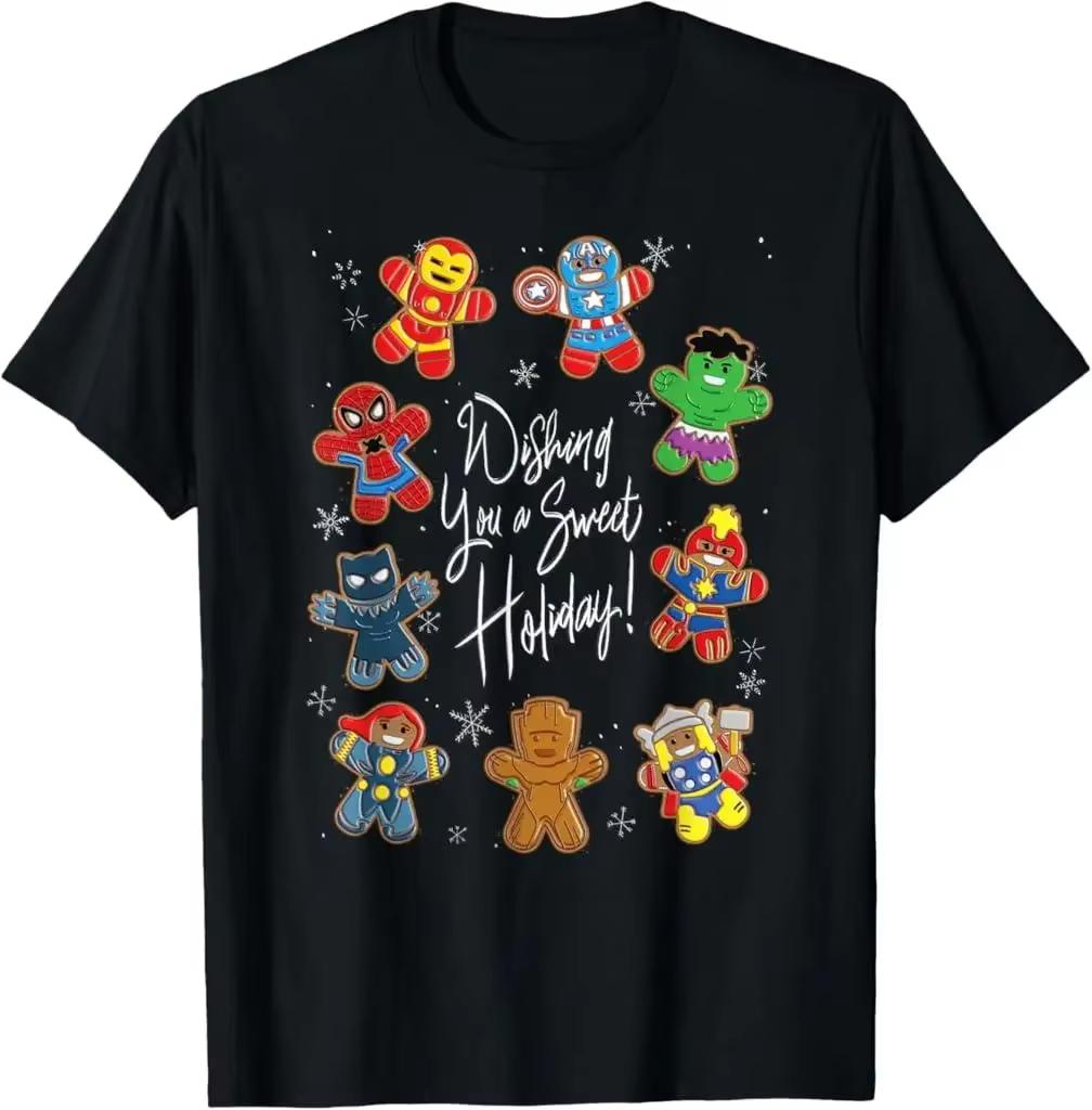 2026 new Marvel superhero gingerbread Unisex holiday Tshirt black pure cotton design with Hulk and Thor patterns S
2026 new Marvel superhero gingerbread Unisex holiday Tshirt black pure cotton design with Hulk and Thor patterns S