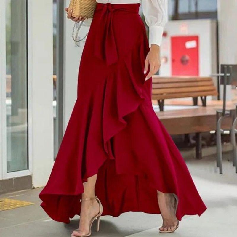 Cross-Border Women s Plaid Mermaid Skirt with Ruffled Irregular Hem, High-Waisted Casual Umbrella Wrap Long Skirt Burgundy S
Cross-Border Women s Plaid Mermaid Skirt with Ruffled Irregular Hem, High-Waisted Casual Umbrella Wrap Long Skirt Burgundy S