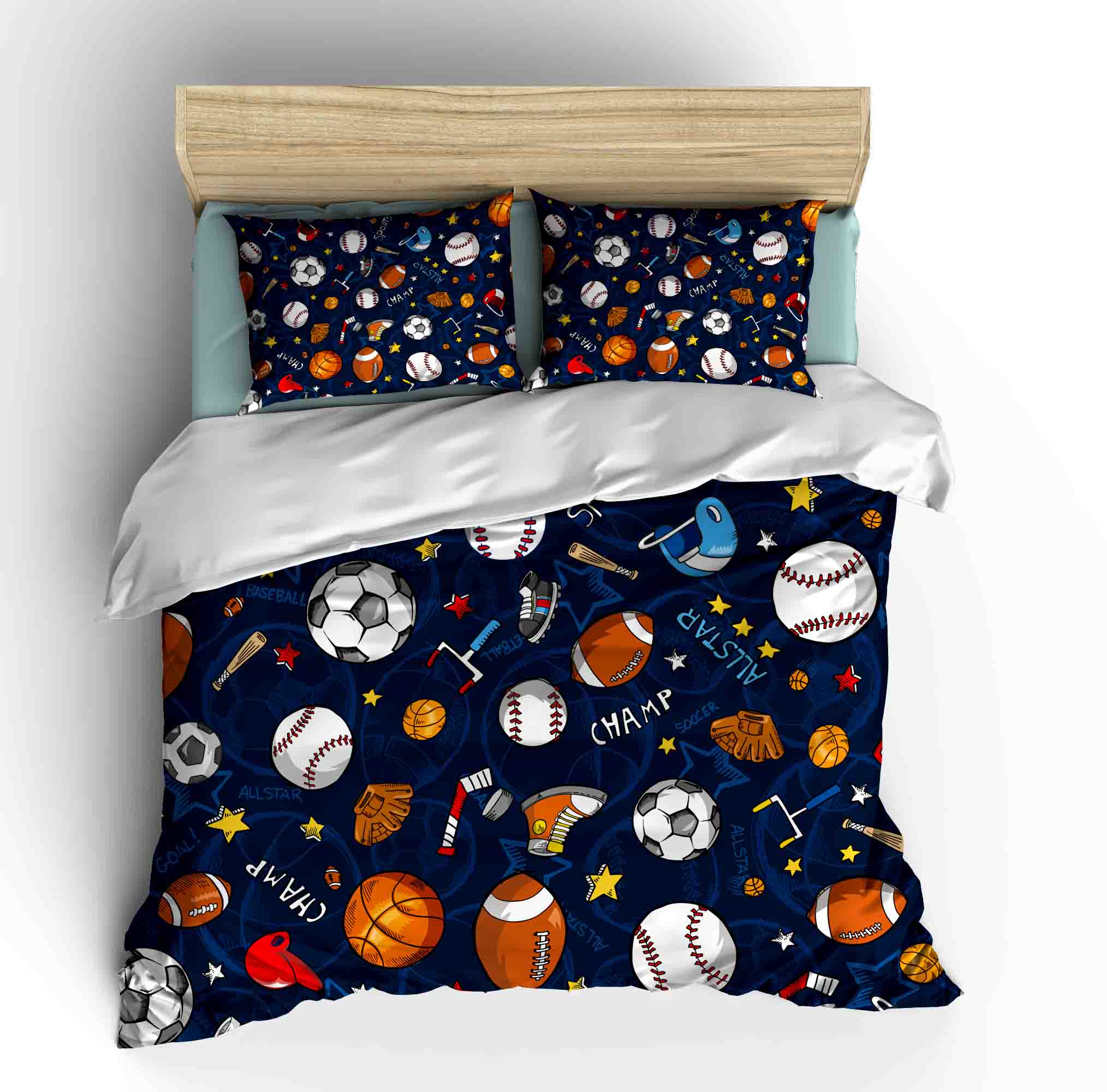 Спортивный мяч с узором Пододеяльник-одинарный, двуспальный, полный, королевский
Спортивный мяч с узором Пододеяльник-одинарный, двуспальный, полный, королевский