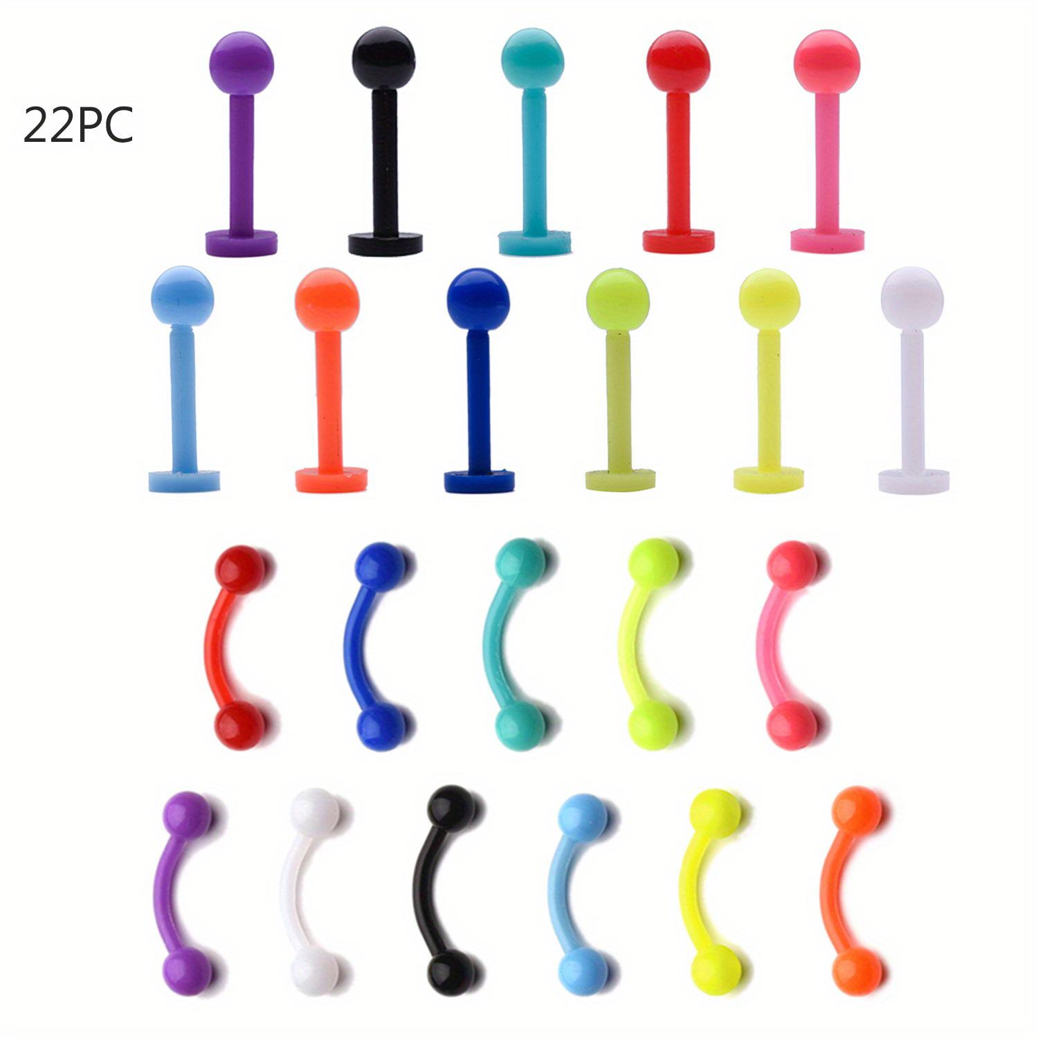 34-Piece Candy Color Piercing Set: Acrylic Eyebrow, Lip, Nose Rings & Horseshoe Bars. 1.2X8X3mm
34-Piece Candy Color Piercing Set: Acrylic Eyebrow, Lip, Nose Rings & Horseshoe Bars. 1.2X8X3mm