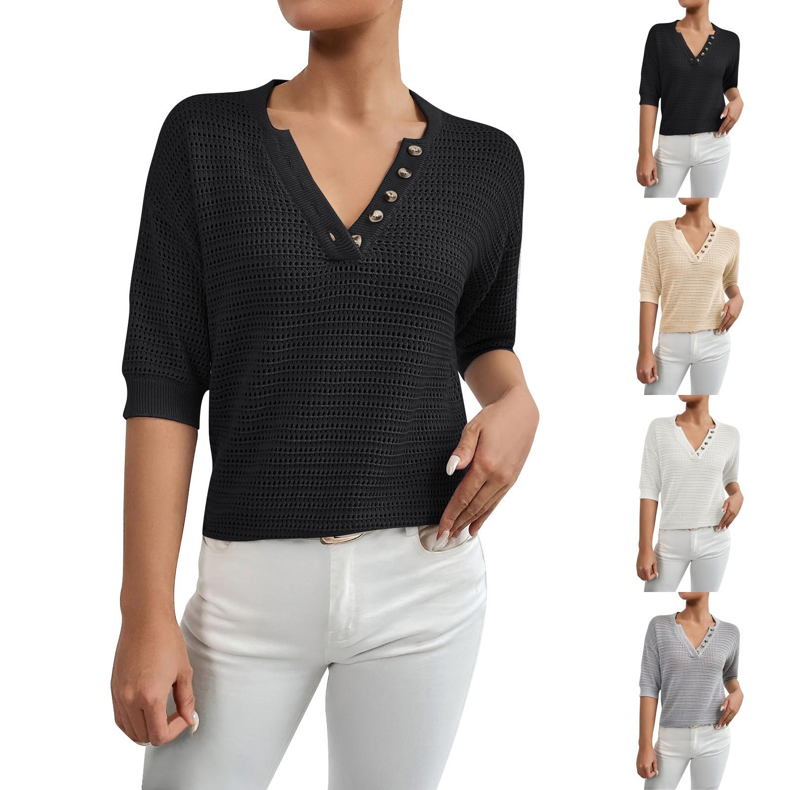 Women s Fashionable And Casual Loose V-neck Wool Quarter-sleeve Pullover Sweater Top
Women s Fashionable And Casual Loose V-neck Wool Quarter-sleeve Pullover Sweater Top