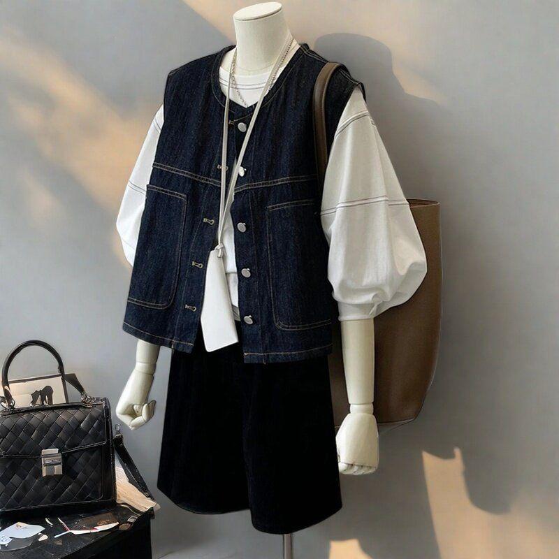 Guangzhou 13 Lines High Goods Best Selling ~ Small Short Cardigan Denim Vest Coat Female Spring Bandage Dress Outwear Dark Blue S
Guangzhou 13 Lines High Goods Best Selling ~ Small Short Cardigan Denim Vest Coat Female Spring Bandage Dress Outwear Dark Blue S