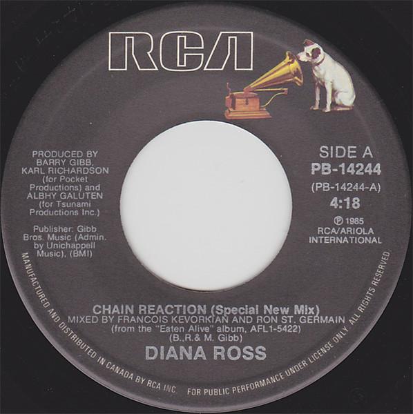7inch Record DIANA ROSS Chain Reaction Special New Mix PB14244 RCA 1985 Canada SoulFunk Used
7inch Record DIANA ROSS Chain Reaction Special New Mix PB14244 RCA 1985 Canada SoulFunk Used