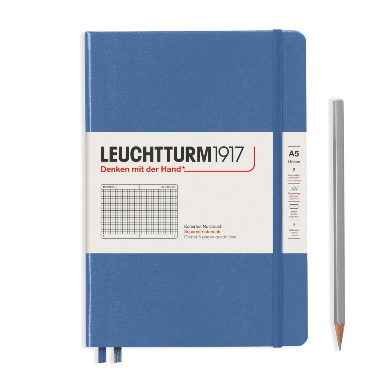 Leuchtturm A5 Denim Notebook with Officially Imported Grid, 361579, джинсовый
Leuchtturm A5 Denim Notebook with Officially Imported Grid, 361579, джинсовый