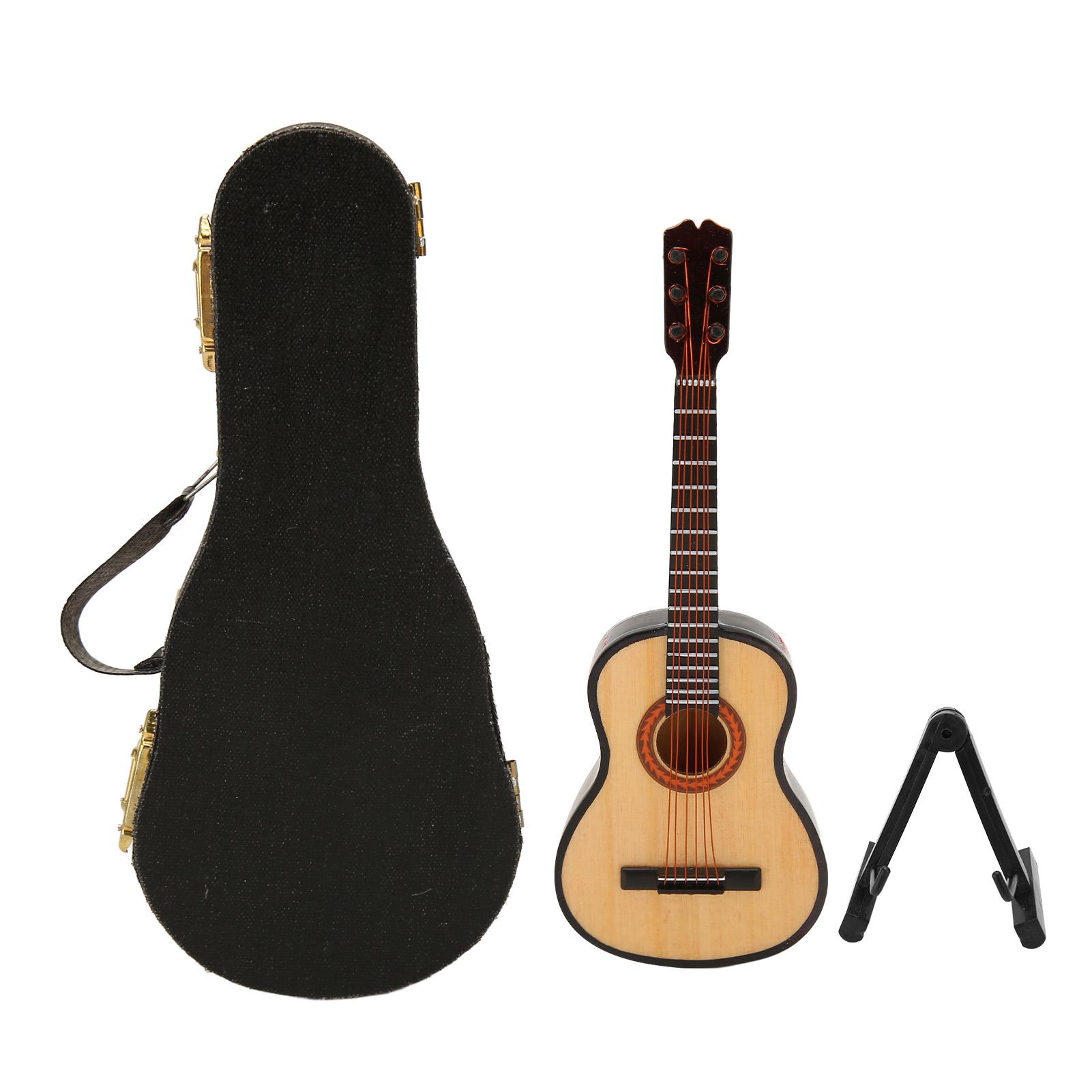 Wooden Guitar Model Exquisite Polishing Miniature Guitar Ornament with Stand for Collection Display
Wooden Guitar Model Exquisite Polishing Miniature Guitar Ornament with Stand for Collection Display