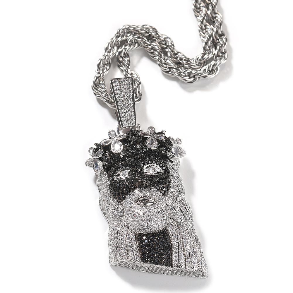 Vintage four-leaf clover portrait pendant necklace, personalized black and white mixed color, high-end hip-hop trendy sweater chain
Vintage four-leaf clover portrait pendant necklace, personalized black and white mixed color, high-end hip-hop trendy sweater chain