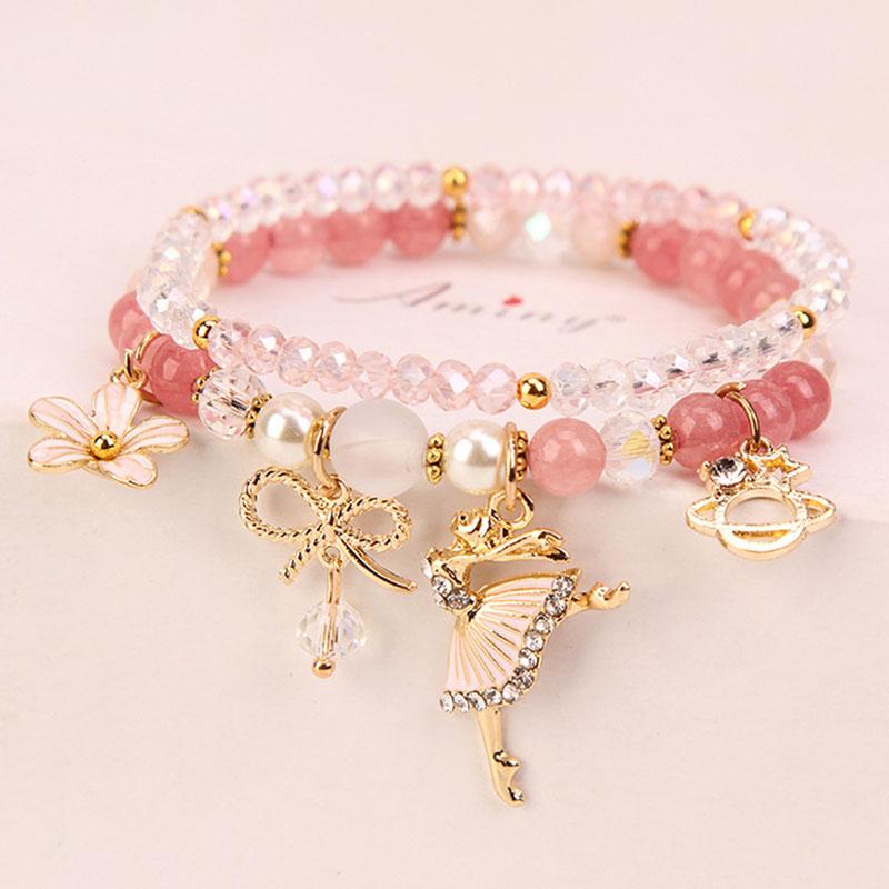 Korean Girl Carriage Flower Pendant Beads Bracelet for Women Accessories світло-фіолетового кольору
Korean Girl Carriage Flower Pendant Beads Bracelet for Women Accessories світло-фіолетового кольору