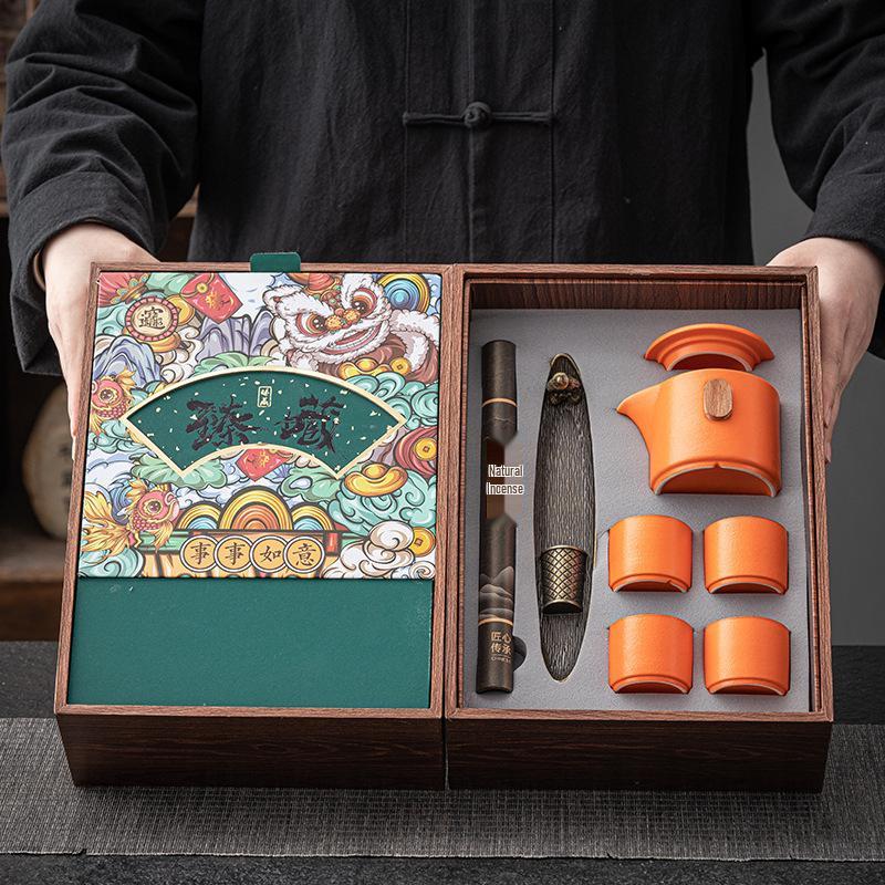 Elegant Tea and Incense Ceremony Gift Set: Ideal for Corporate Events and Leadership Souvenirs.
Elegant Tea and Incense Ceremony Gift Set: Ideal for Corporate Events and Leadership Souvenirs.
