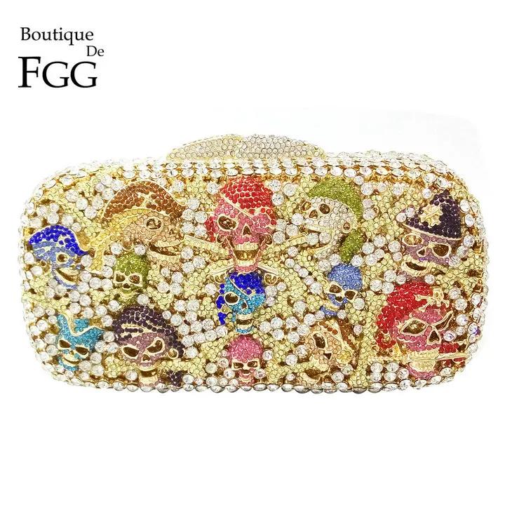 Boutique De FGG Skull Pirate Women Crystal Clutch Purse Halloween Evening Bags Party Rhinestone Minaudiere Handbags Purses Mini
Boutique De FGG Skull Pirate Women Crystal Clutch Purse Halloween Evening Bags Party Rhinestone Minaudiere Handbags Purses Mini