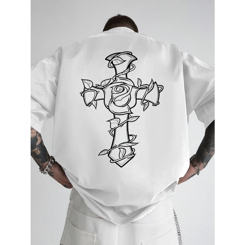 Men s Cross & Rose Back Print T-Shirt - Short Sleeve Crew Neck Casual Summer Top with Back, Regular Fit Blouse Suitable for Daily Wear, Church Events M белый
Men s Cross & Rose Back Print T-Shirt - Short Sleeve Crew Neck Casual Summer Top with Back, Regular Fit Blouse Suitable for Daily Wear, Church Events M белый