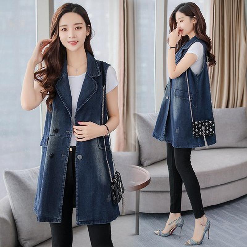 Spring Autumn Women Vest Denim Jacket Fashion Long Sleeveless Waistcoat Sherpa XS синій
Spring Autumn Women Vest Denim Jacket Fashion Long Sleeveless Waistcoat Sherpa XS синій