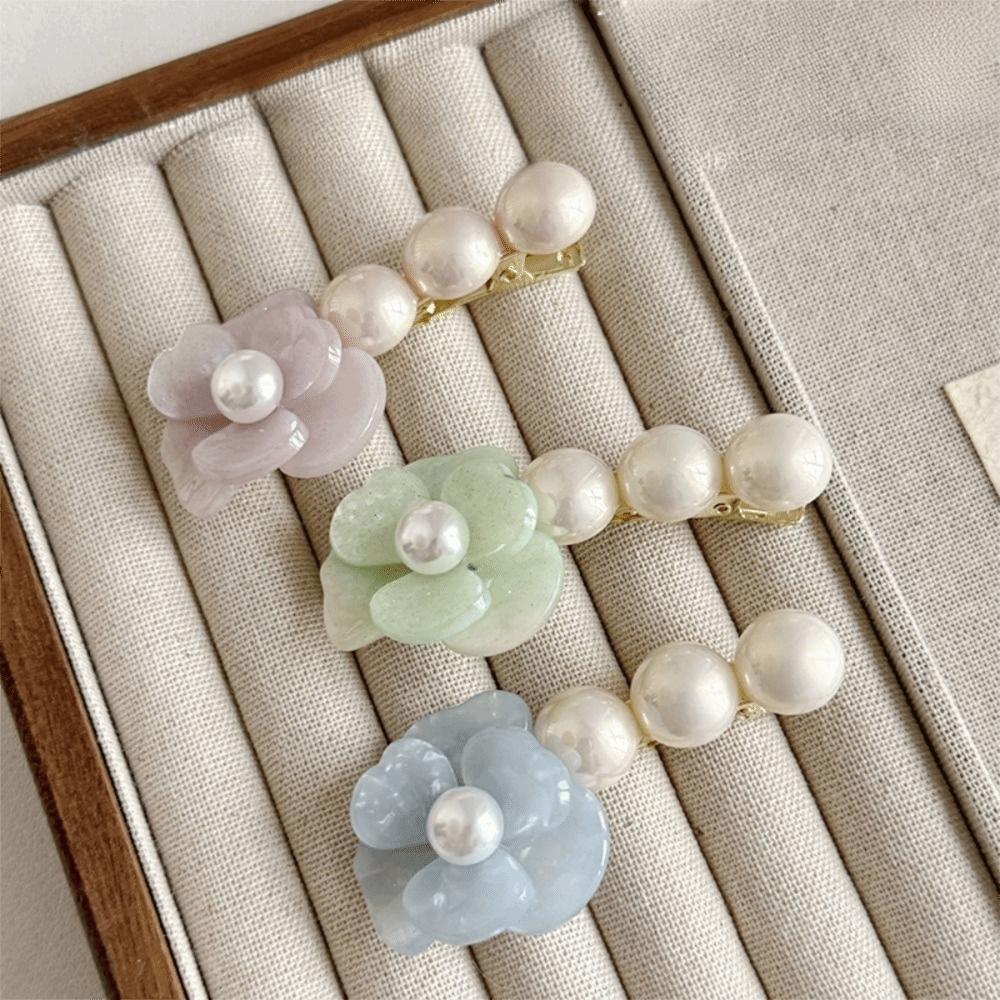 Korean Style Flower Hair Clip Acetate Duckbill Clip Camellia Pearl Side Clip Hair Accessories зелений
Korean Style Flower Hair Clip Acetate Duckbill Clip Camellia Pearl Side Clip Hair Accessories зелений