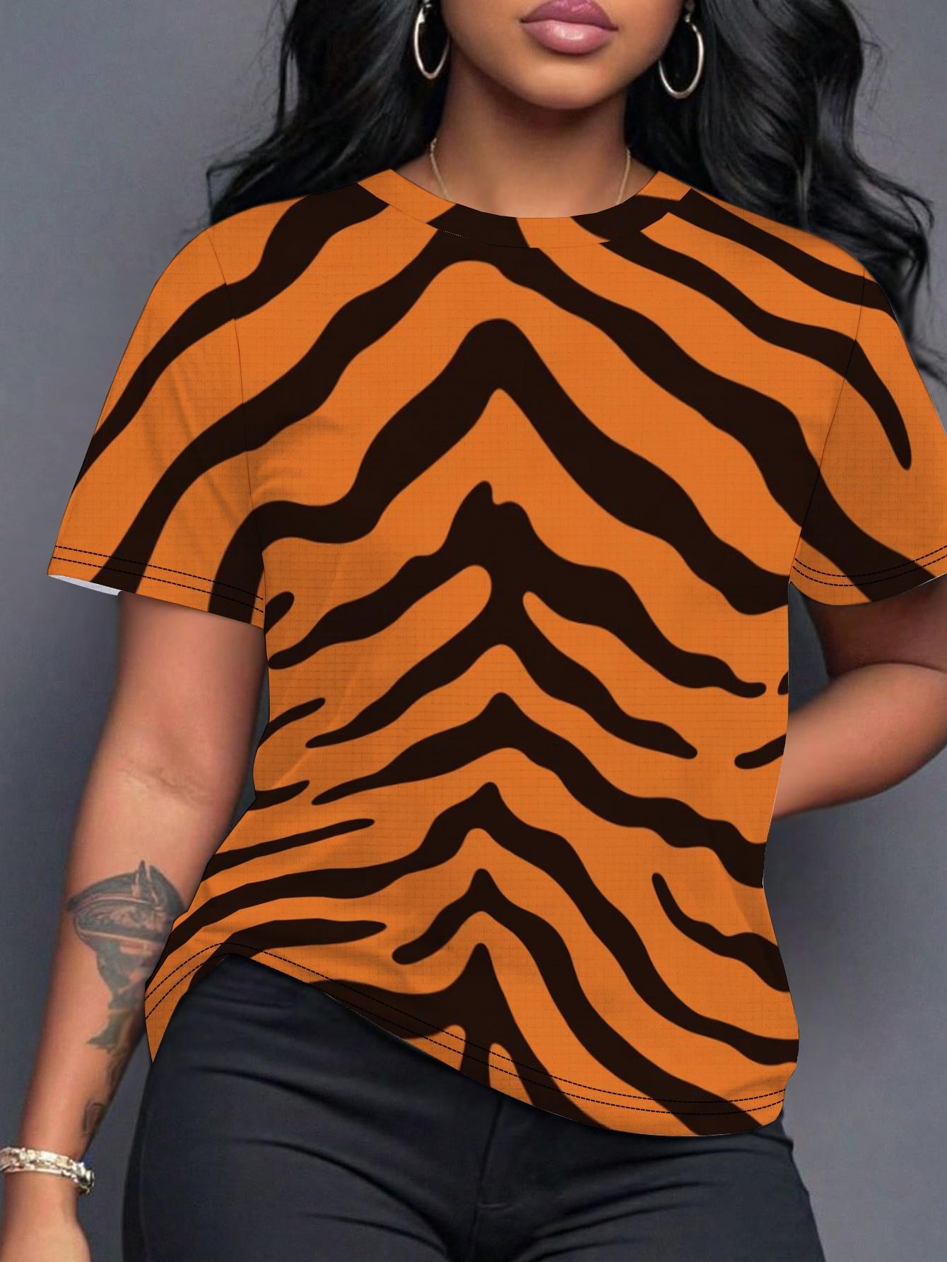 Comfortable Fit Women s T-shirt. Featuring a Tiger Print Digital Pattern 3XL дубильна кора
Comfortable Fit Women s T-shirt. Featuring a Tiger Print Digital Pattern 3XL дубильна кора