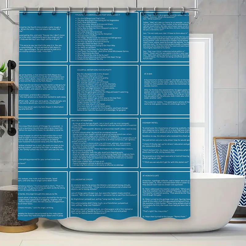 12 X 6 Blue Printed Polyester Bath Shower Curtain Waterproof Decoration For Bathroom Home Decor W60H190(CM)-1 Pcs
12 X 6 Blue Printed Polyester Bath Shower Curtain Waterproof Decoration For Bathroom Home Decor W60H190(CM)-1 Pcs